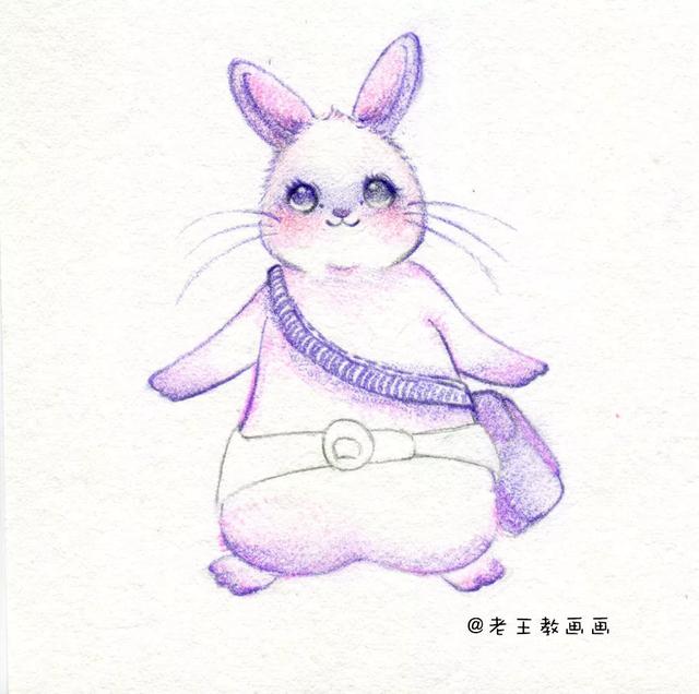 中秋节的玉兔怎么画步骤（教你画一只小玉兔）(7)