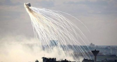 ​联合国禁用的武器白磷弹，燃烧产生数千度高温，被称为地狱之火