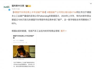 ​德国汽车供应商面临破产潮！