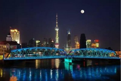 ​河流上的泼墨，模糊了轮廓---外白渡桥