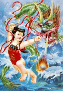 ​「老年画 」少年英雄～哪吒闹海 12幅，岁月的温情回忆