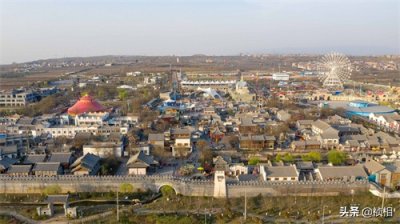 ​航拍白鹿原白鹿仓景区 建筑规模宏大业态丰富