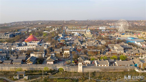 航拍白鹿原白鹿仓景区 建筑规模宏大业态丰富