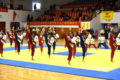 ​桂林150余青少年参加大众跆拳道培训