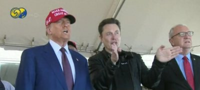 ​SpaceX“星舰”最新试飞成功，特朗普与马斯克现场观摩|现场画面